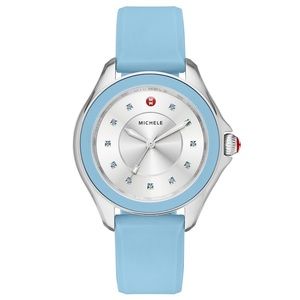MICHELE Cape Topaz Stainless Steel Silicone Watch